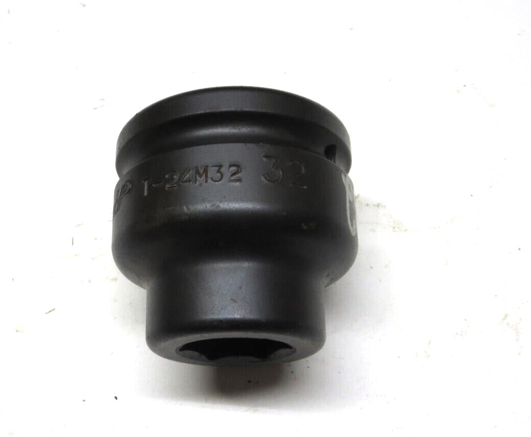 TORCUP 32 mm Impact Socket 1-1/2 Drive 6-Point Made in USA T-24M32