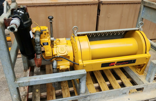 Ingersoll Rand FA2B Air Winch 2 ton Model FA2B-24XK1J12 Long Drum w/ Cage & FRL