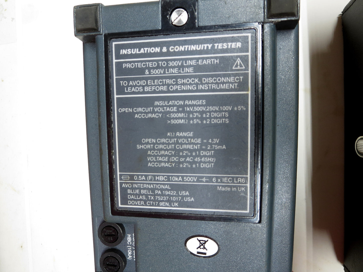 AVO MEGGER 210600 Insulation Tester Kit 1000V s/n 101034916 Made in UK