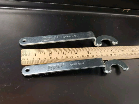 LOT of 2x Milwaukee Grinder Steel Spanner Wrenches 49-96-7205