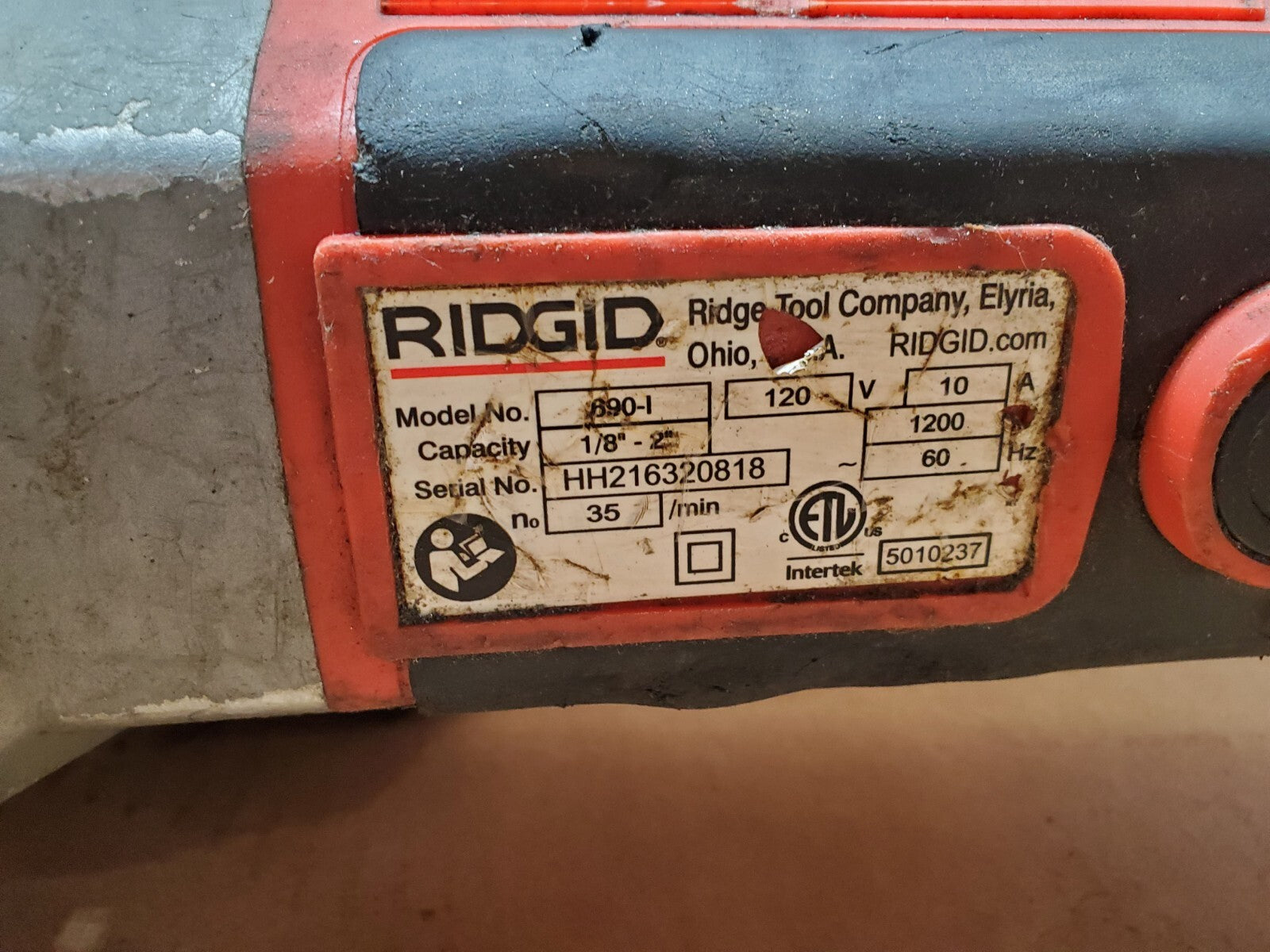 Ridgid 690-I Hand Held Electric Power Drive Tool Only 120V 1/8 - 2 in. New Cord