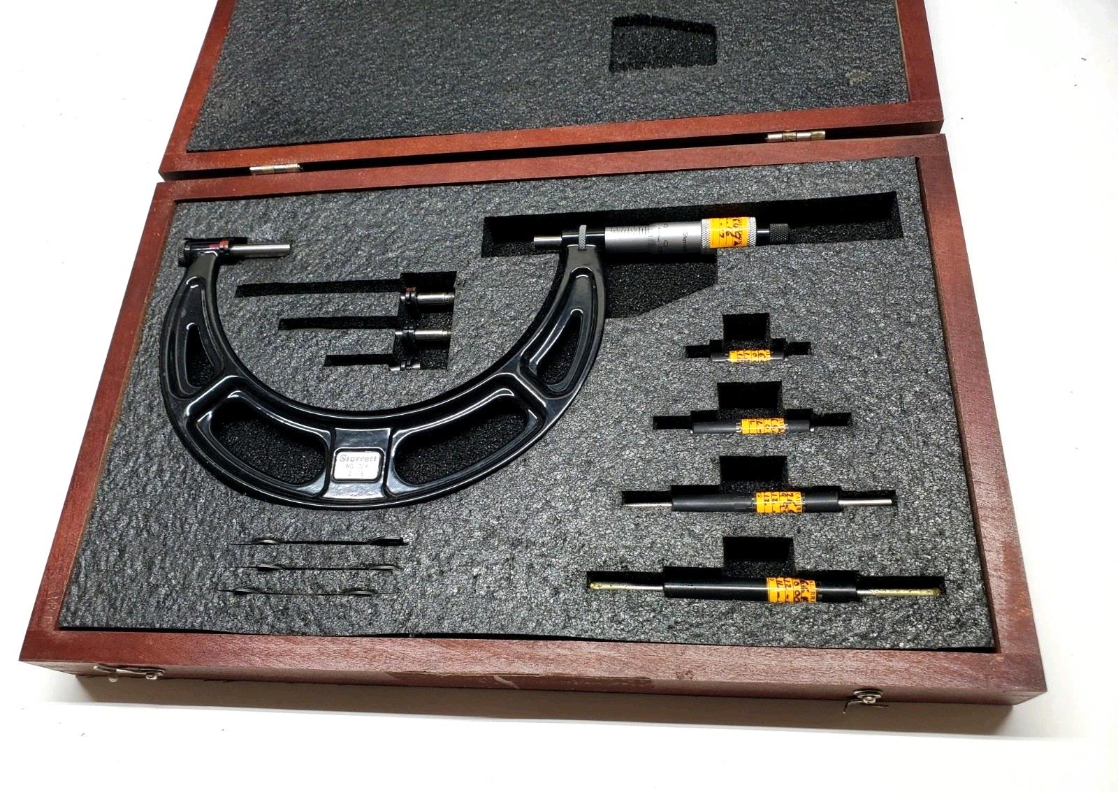 Starrett 224ARLZ 224 Series 2" - 6" Interchangeable Anvil Micrometer Set .001"