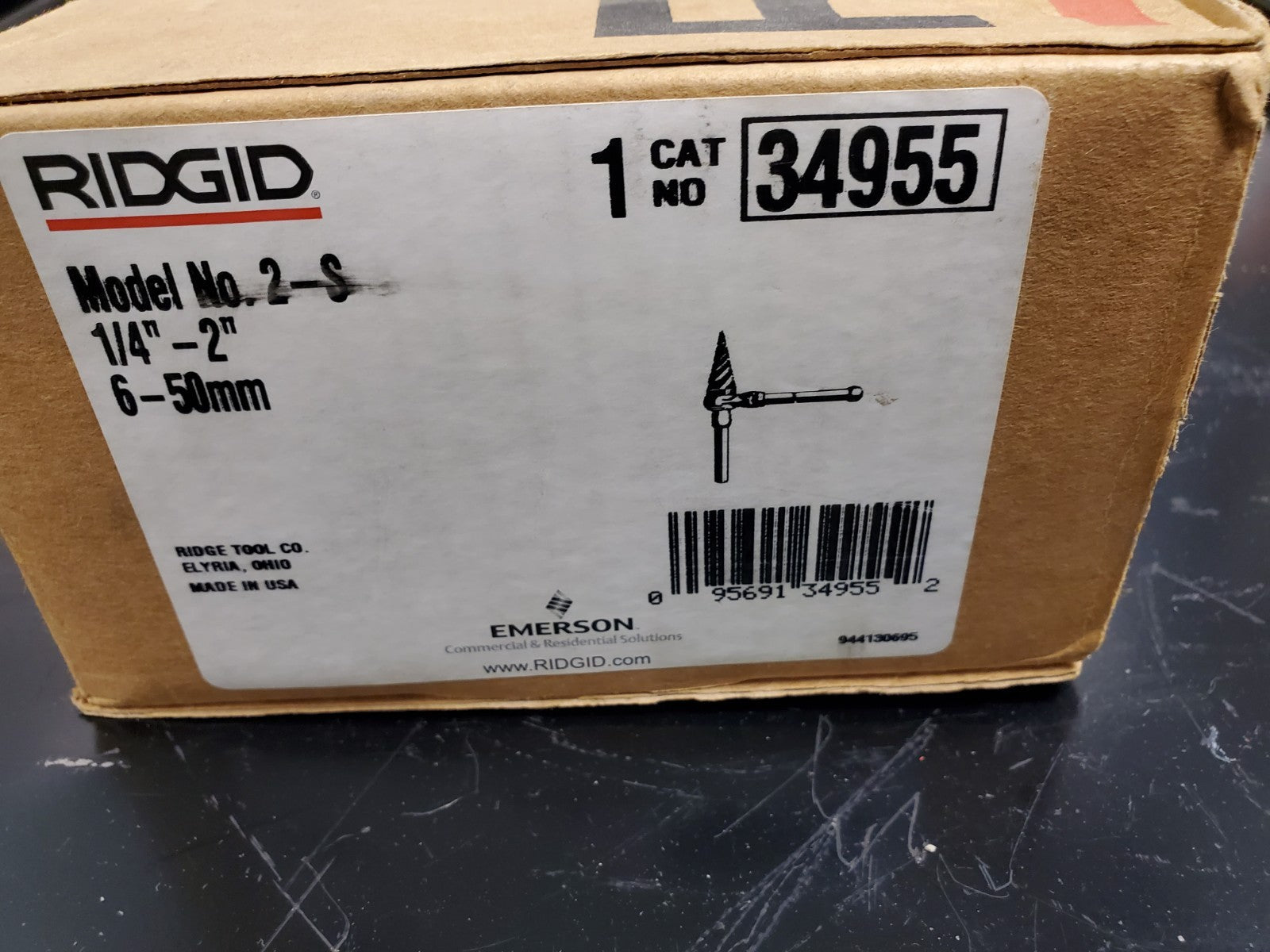 RIDGID 34955 Model 2-S Spiral Pipe Reamer, 1/4-inch to 2-inch Pipe Reamer Tool