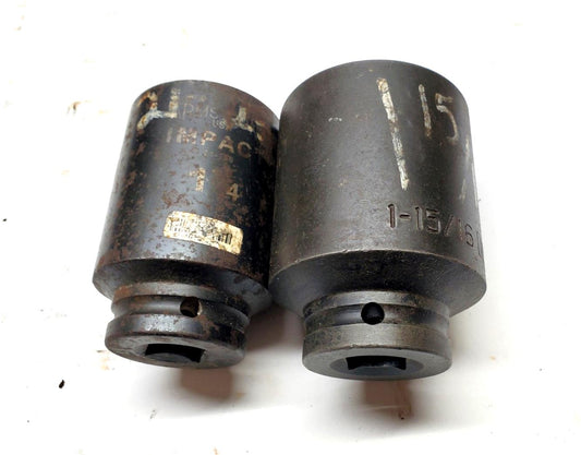 LOT OF 2X Armstrong 3/4 in. Drive Deep Impact Sockets 1-3/4 and 1-15/16 in. USA