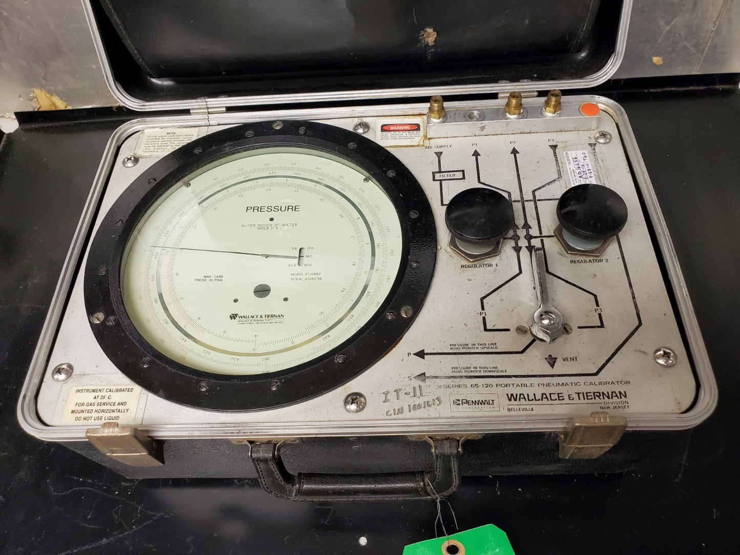 Wallace & Tiernan Series 65-120 Pneumatic Calibrator w/ Prior Calibration Certs