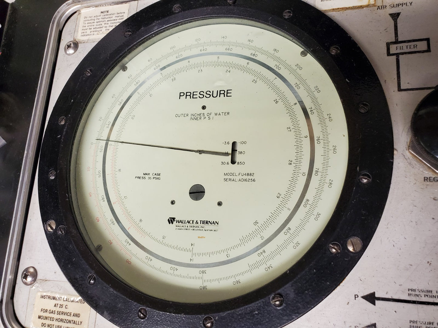 Wallace & Tiernan Series 65-120 Pneumatic Calibrator w/ Prior Calibration Certs