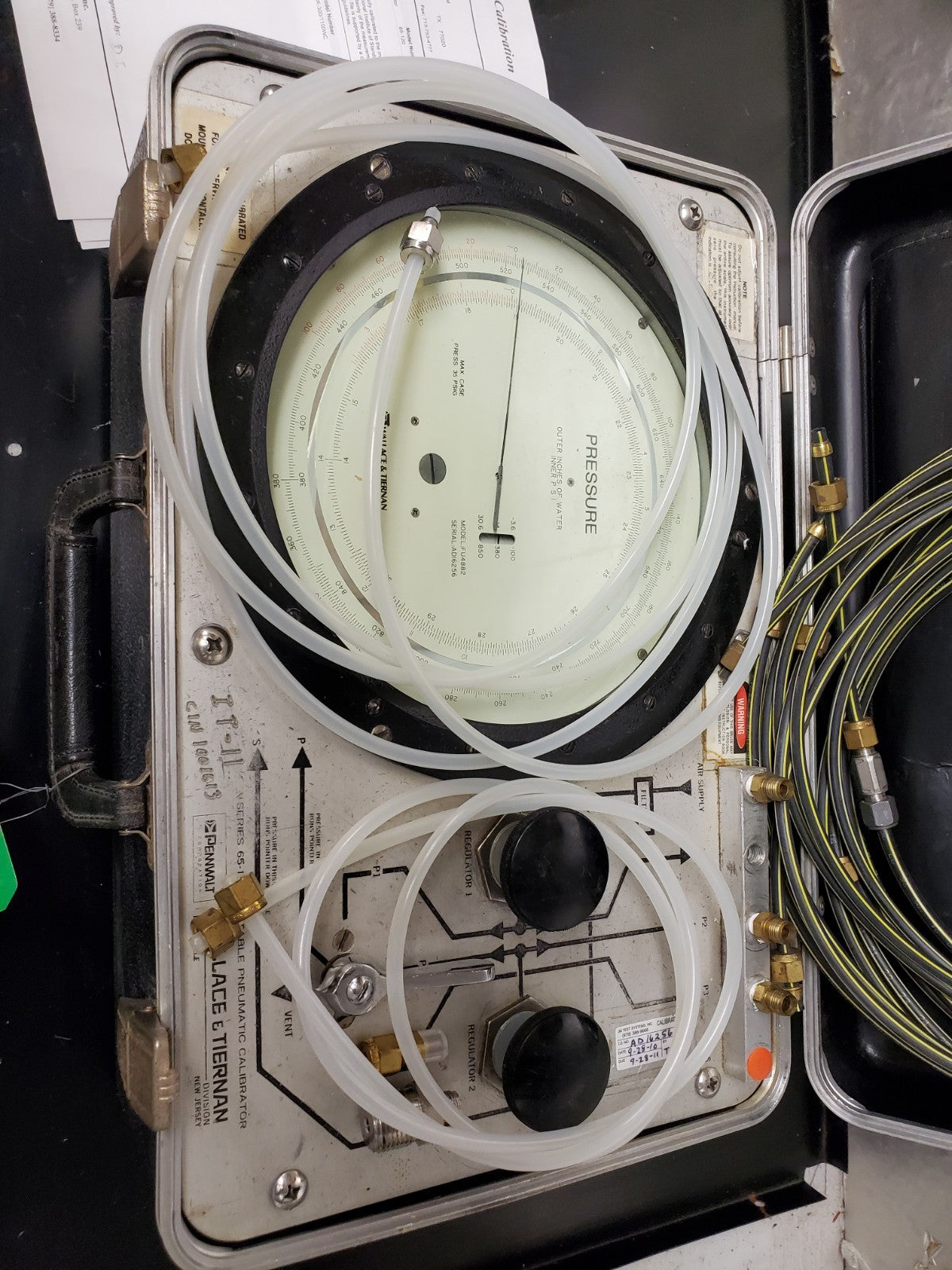Wallace & Tiernan Series 65-120 Pneumatic Calibrator w/ Prior Calibration Certs