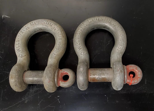 Lot of 2 Crosby 1-1/8 Screw Pin Anchor Shackles 9-1/2 Ton 1018552 G-209 Canada