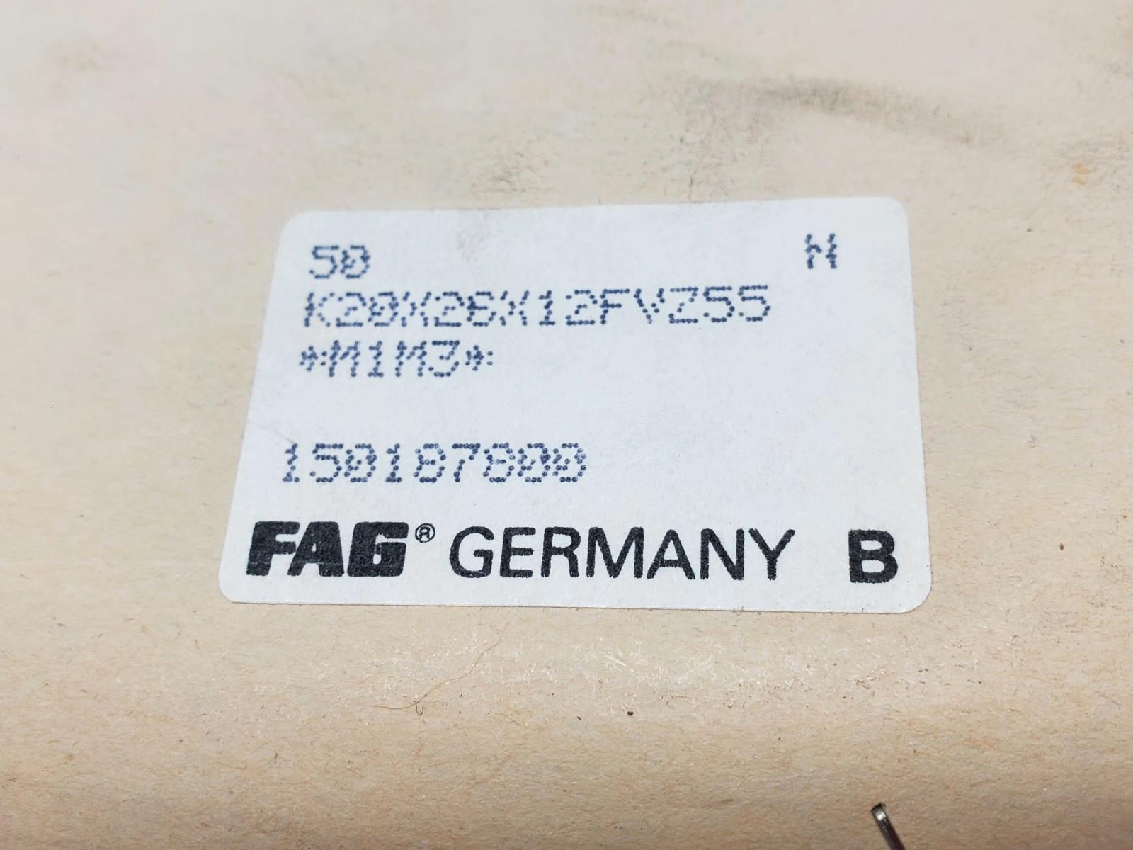 FAG Needle Roller Bearings 50 PCS. K20x26x12 FVZ55 20x26x12mm Germany