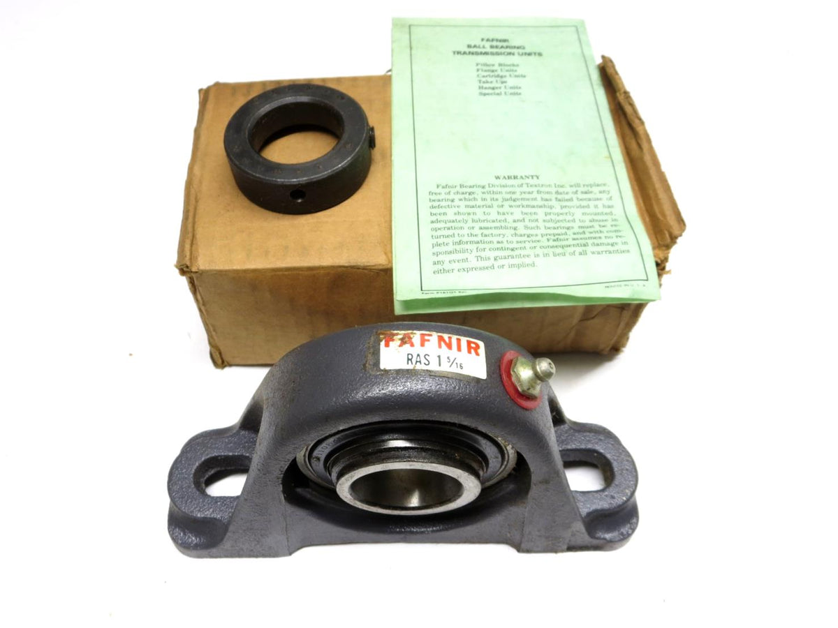 Fafnir Ras 1 NEW FAFNIR RAS 1 5/16 PILLOW BLOCK BEARING W/ COLLAR & MANUAL - MADE I ...
