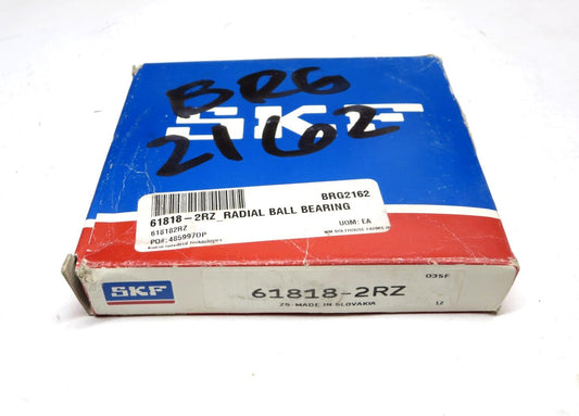 SKF 61818-2RZ Radial Ball Bearing w/ Source Label Made in Slovakia