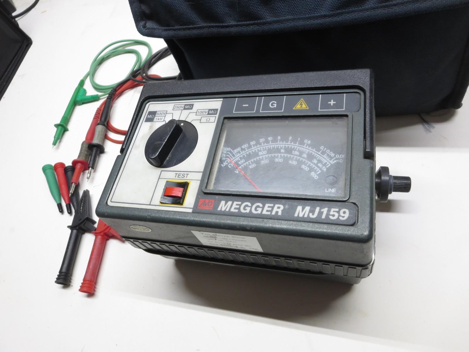 MEGGER 212159 MJ159 Insulation Tester w/ Case, Leads & 2017/2018 Prior Cal. Tag