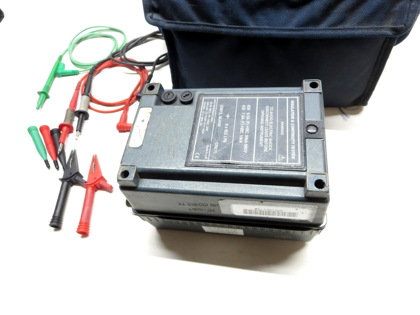 MEGGER 212159 MJ159 Insulation Tester w/ Case, Leads & 2017/2018 Prior Cal. Tag