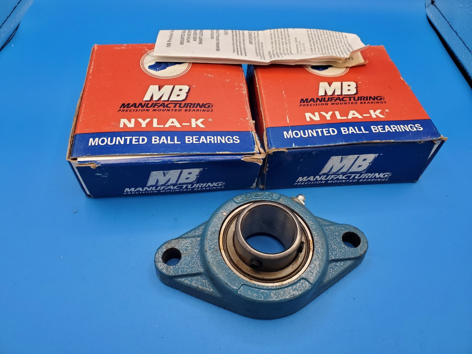 Lot Of 2 PCS MB FC-2251-14S Flange Bearing 1-1/4" New Pat'd USA