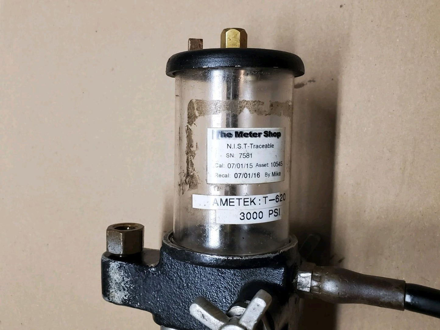 AMETEK T-620 Portable Hydraulic Pressure Tester S/N 7581 w/ Hose Assembly