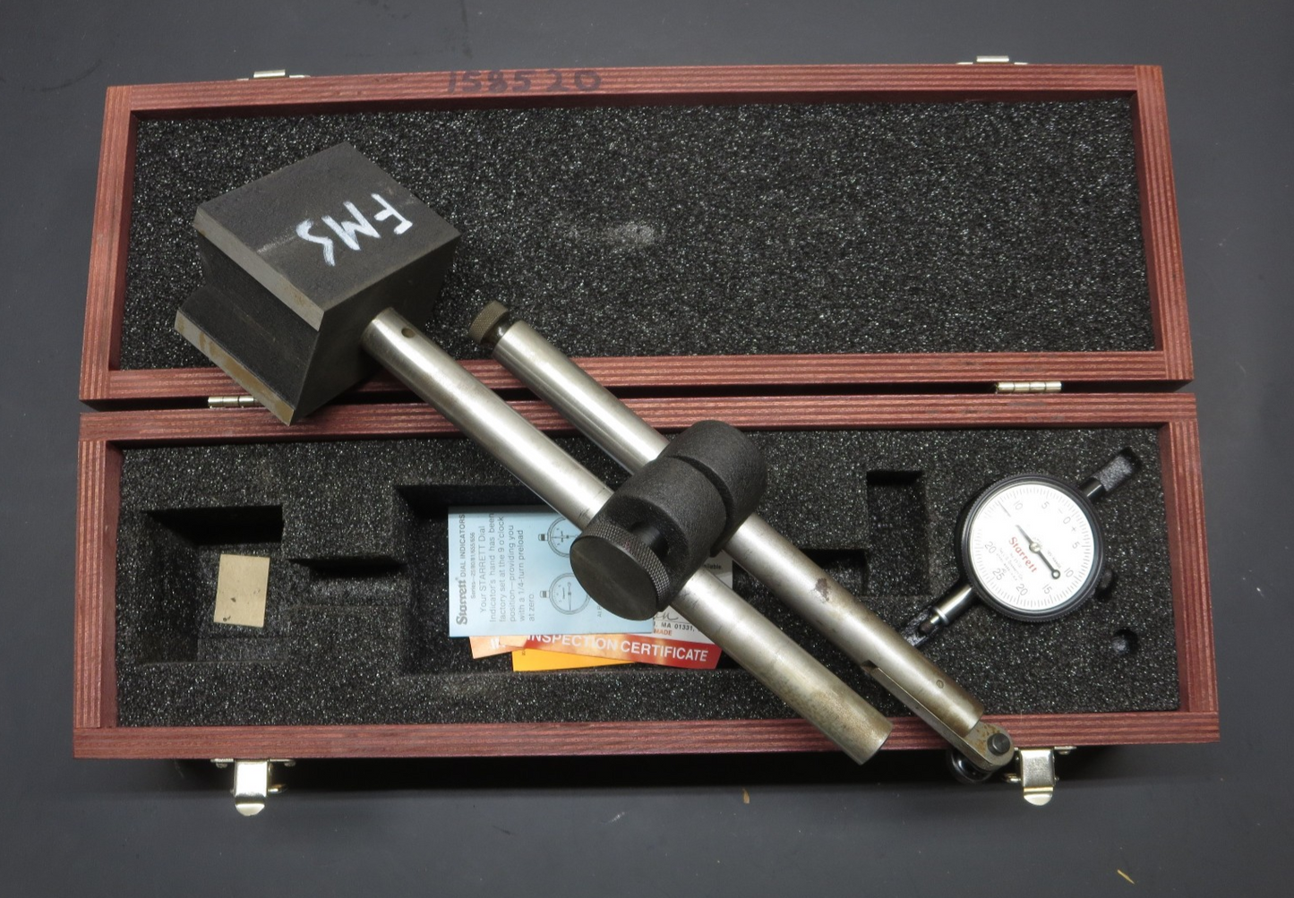 Starrett 659BZ Mag Base W/ 25-131 Indicator And Case p/n 55948 USA