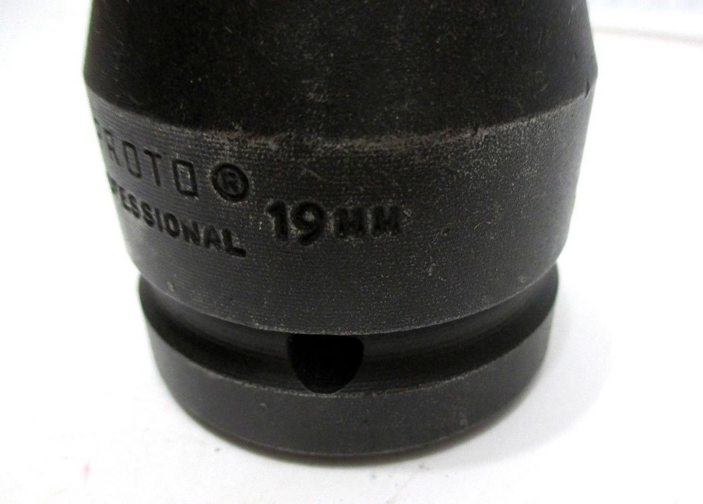 Proto 10019m 19mm Impact Socket 1" Square Drive 6-point Professional 19 mm USA 