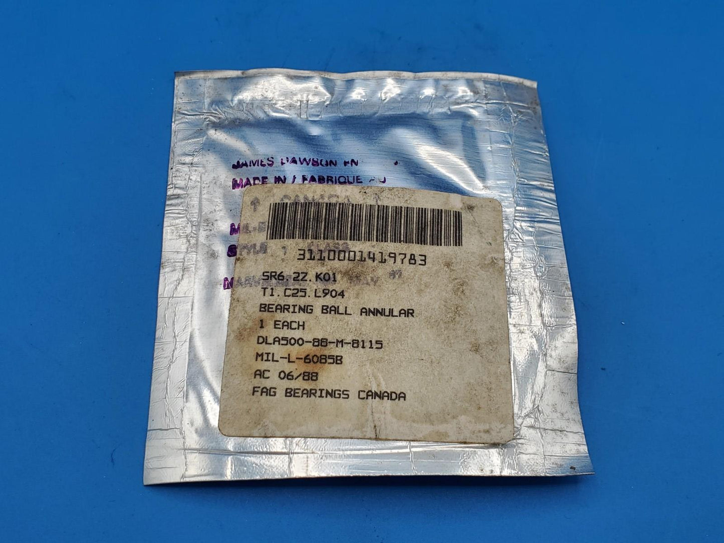 SR6-2ZK01T1C25L904 FAG Bearings Canada New Single Row Ball Bearing 3110001419783