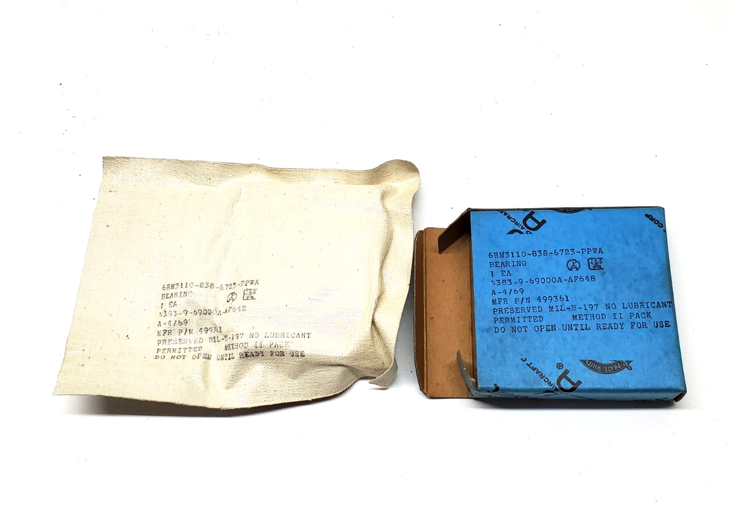 1 ea. Pratt & Whitney JT8D Jet Engine Bearing P/N 499361 NOS 1969 Aviation