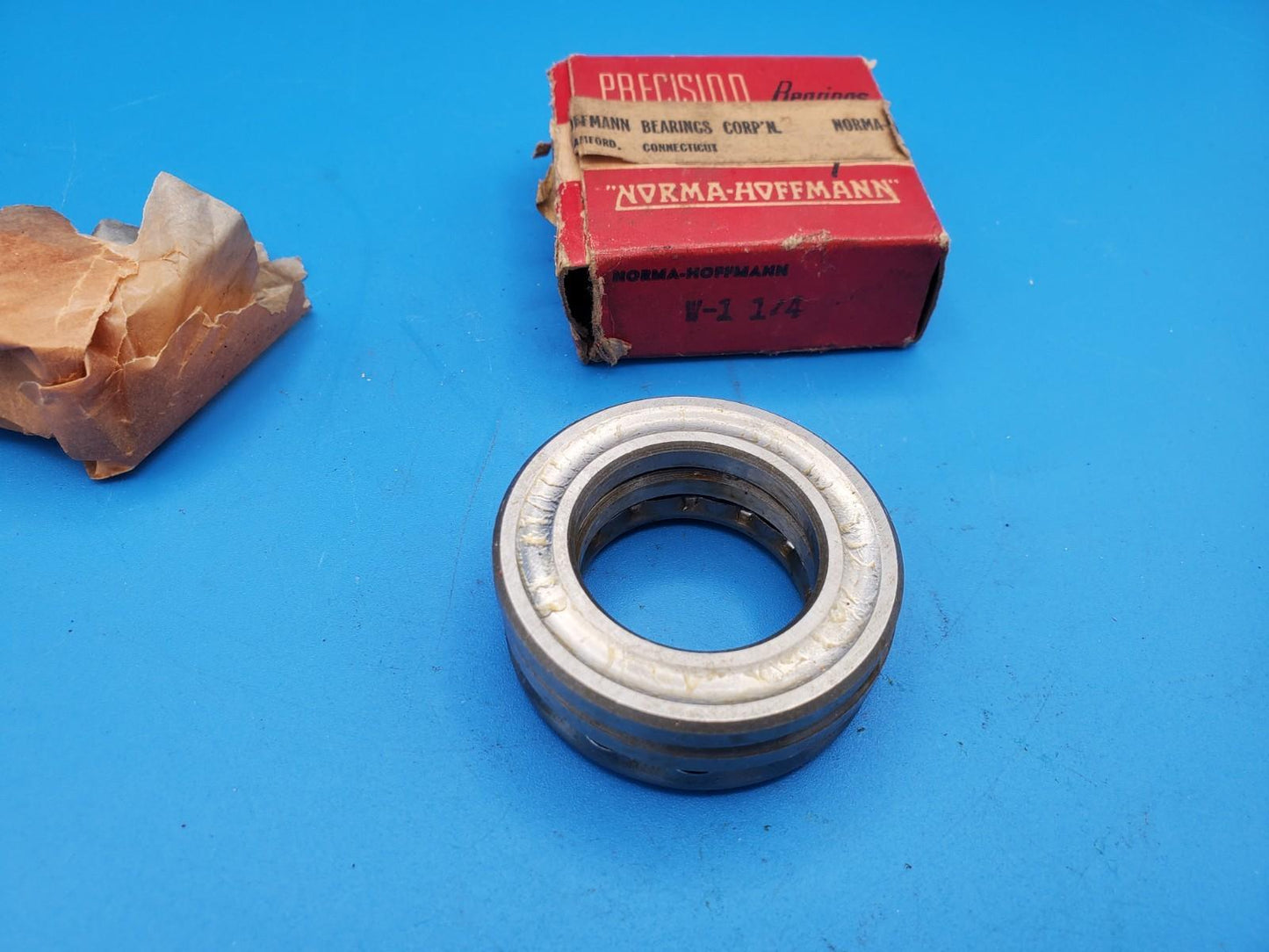 W-1 1/4 Norma Hoffman Thrust Ball Bearing NOS 1-1/4 in. USA