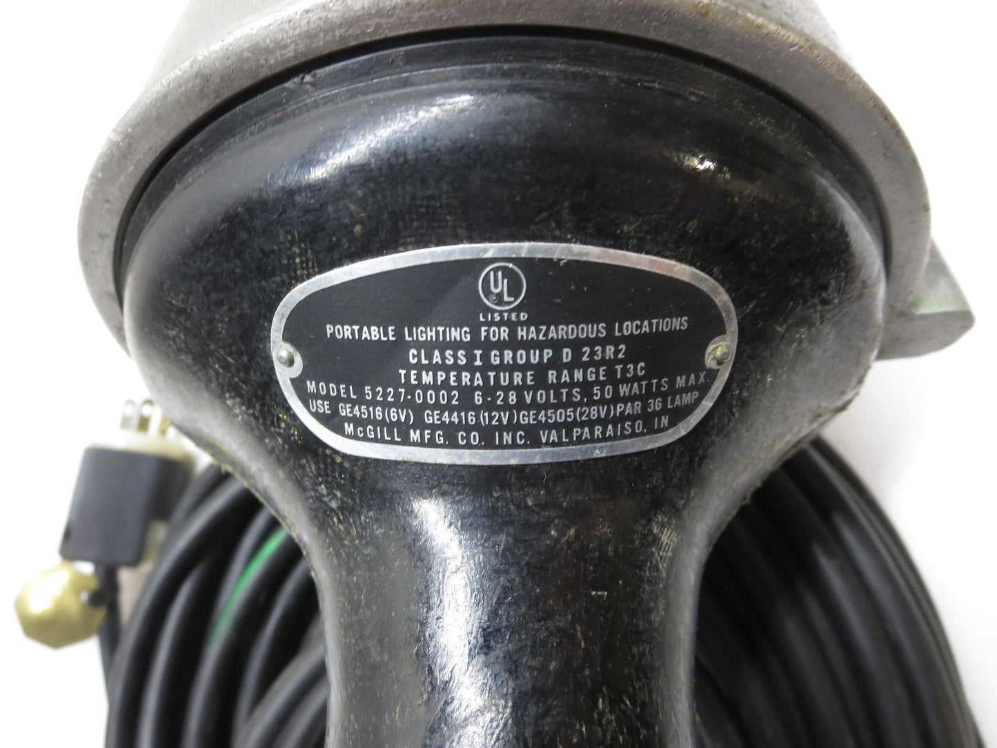McGill 5227-0002 HAZ LOC Spotlight Ass'y w/ 50' UL Cable Hubble Plug Made in USA