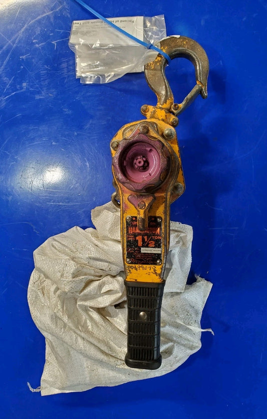 1 ea. Harrington LB015-10 Lever Hoist 3,000 lb Capacity 10 Ft Lift W/ Load Cert.