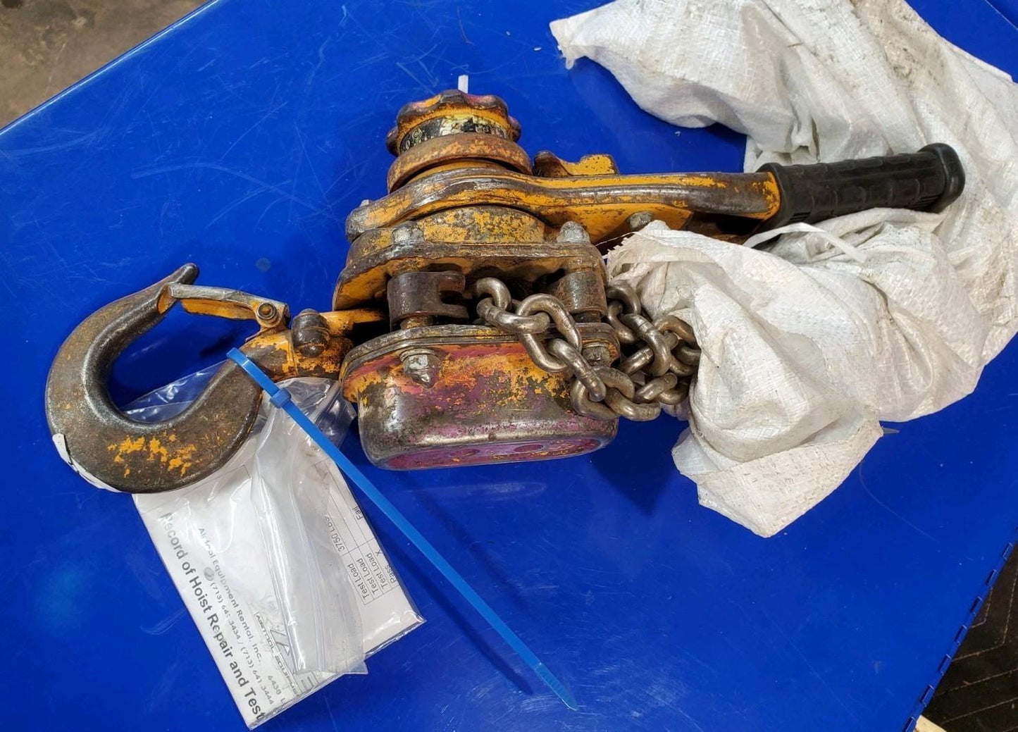 1 ea. Harrington LB015-10 Lever Hoist 3,000 lb Capacity 10 Ft Lift W/ Load Cert.
