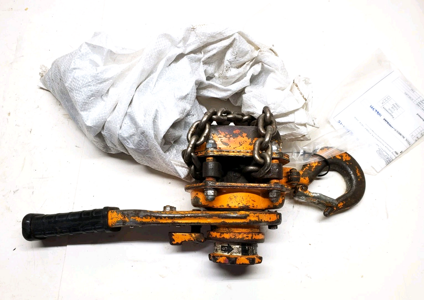 1 ea. Harrington LB015-15 Lever Hoist 3,000 lb Capacity 15 Ft Lift W/ Load Cert