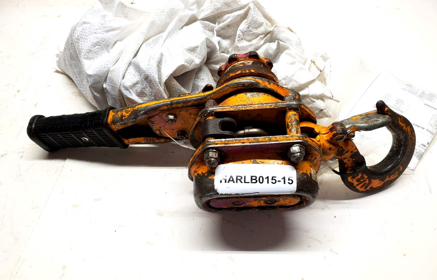 1 ea. Harrington LB015-15 Lever Hoist 3,000 lb Capacity 15 Ft Lift W/ Load Cert