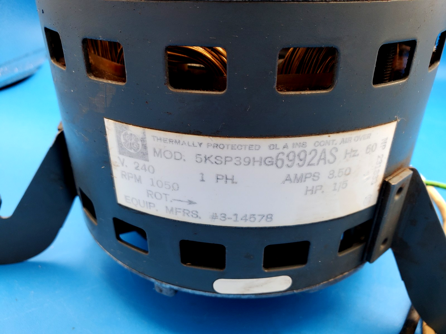 GE 5KSP39HG6992AS 1/5HP 230V 3.5A 1050 RPM CCW (*WORKS W/ CONDITIONS)