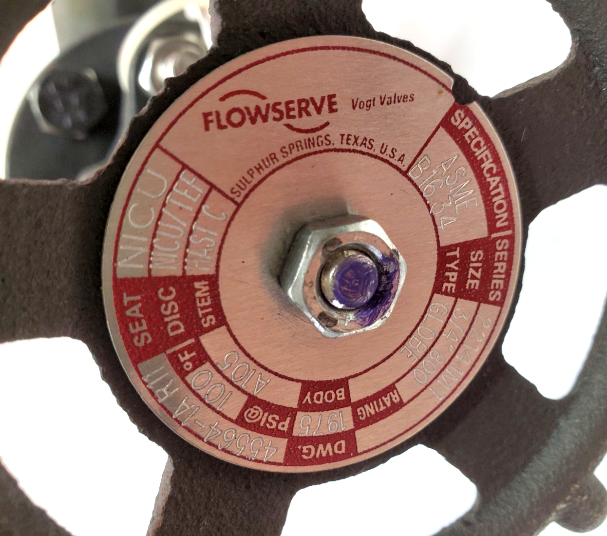 Flowserve 3/4" 800 Globe Valve 22141MT, 45564-1A R11, NICU/TEF, 1975 PSI, A105