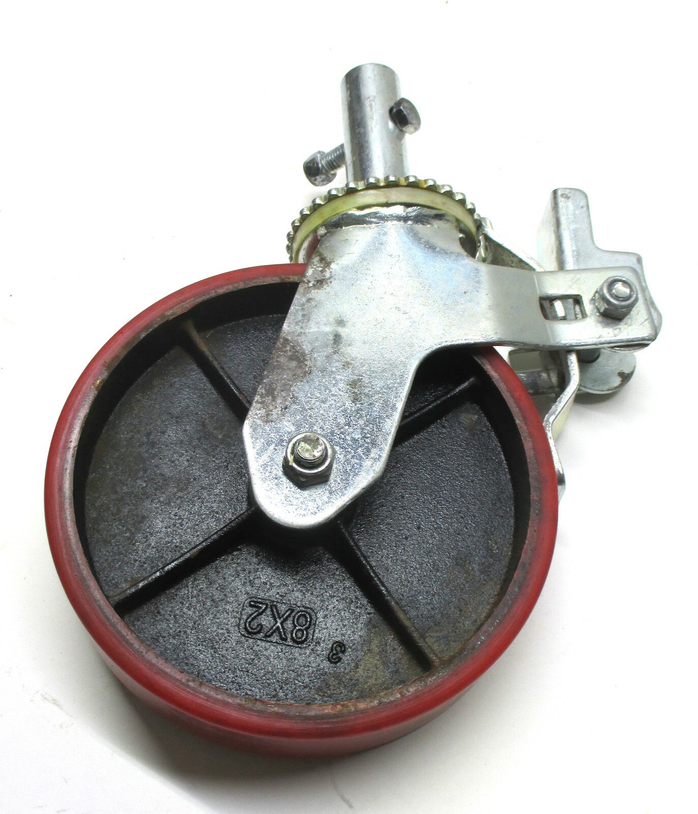 1 EA. 8" x 2" Urethane / Steel Swivel Caster W/ Brake B&B Pipe MFG NOS