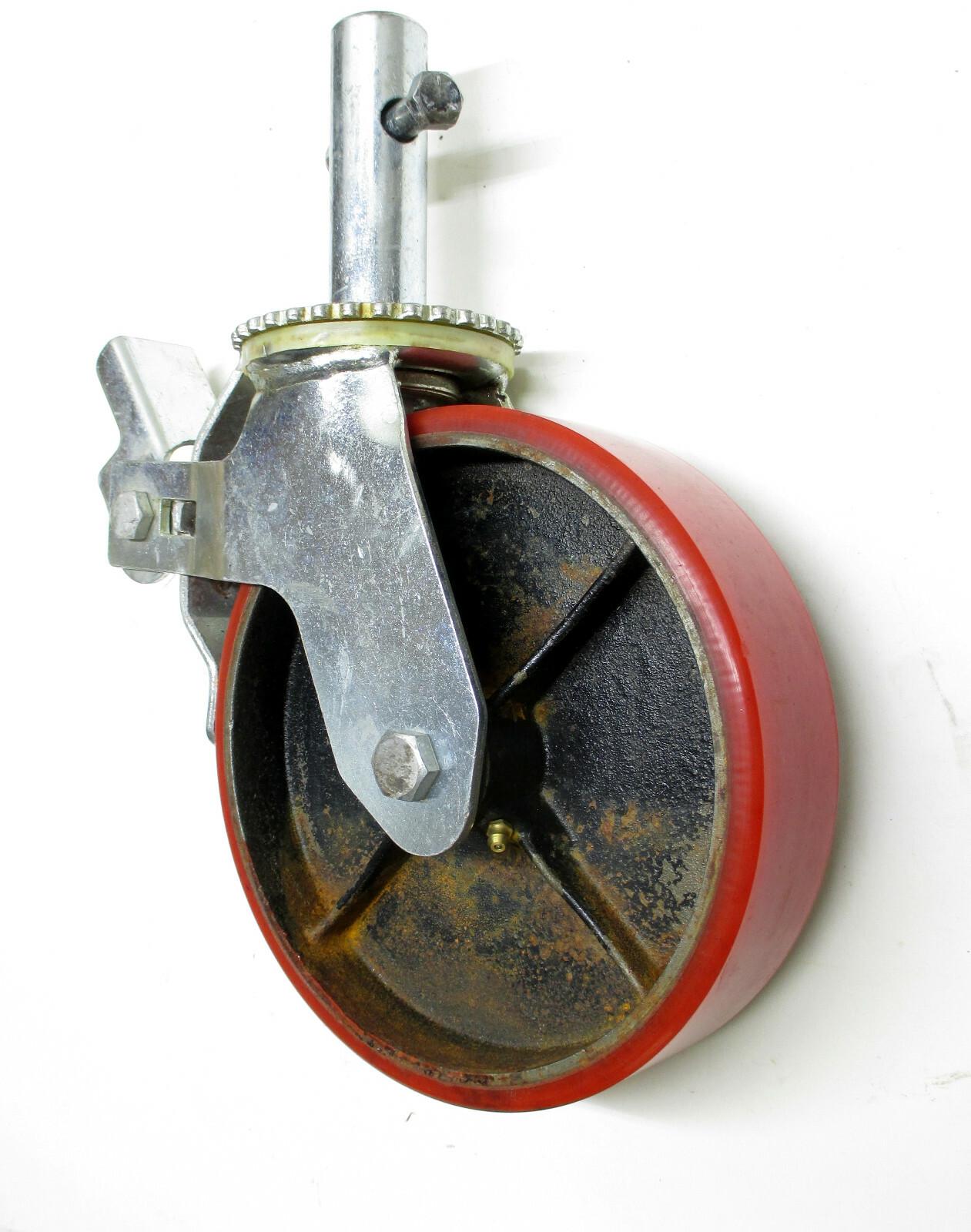 1 EA. 8" x 2" Urethane / Steel Swivel Caster W/ Brake B&B Pipe MFG NOS