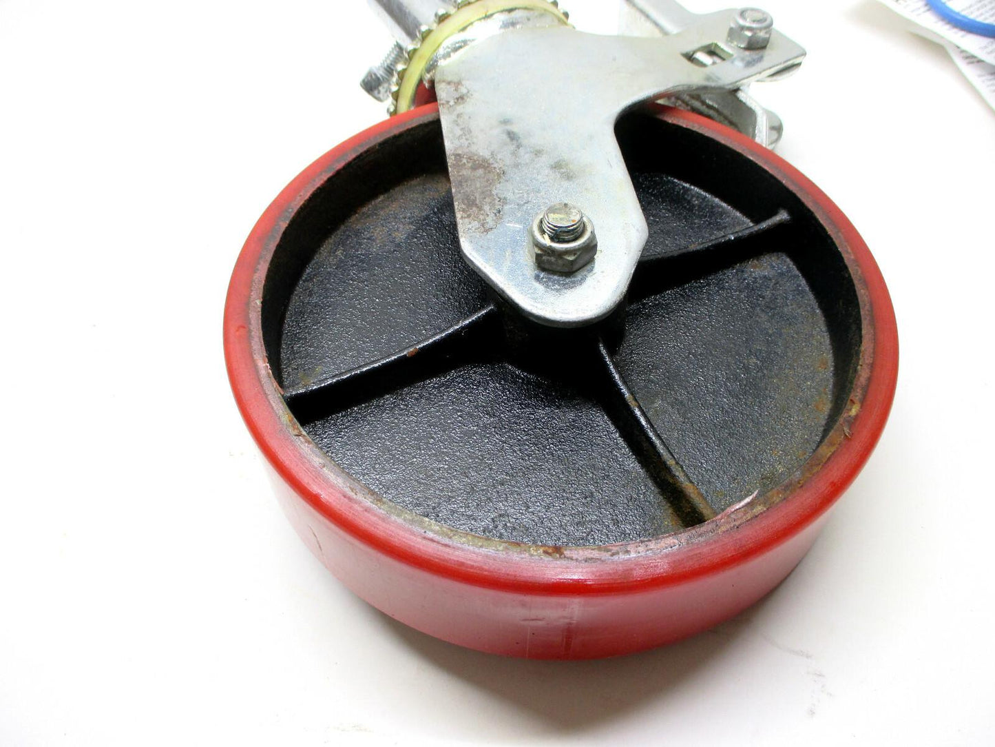 1 EA. 8" x 2" Urethane / Steel Swivel Caster W/ Brake B&B Pipe MFG NOS