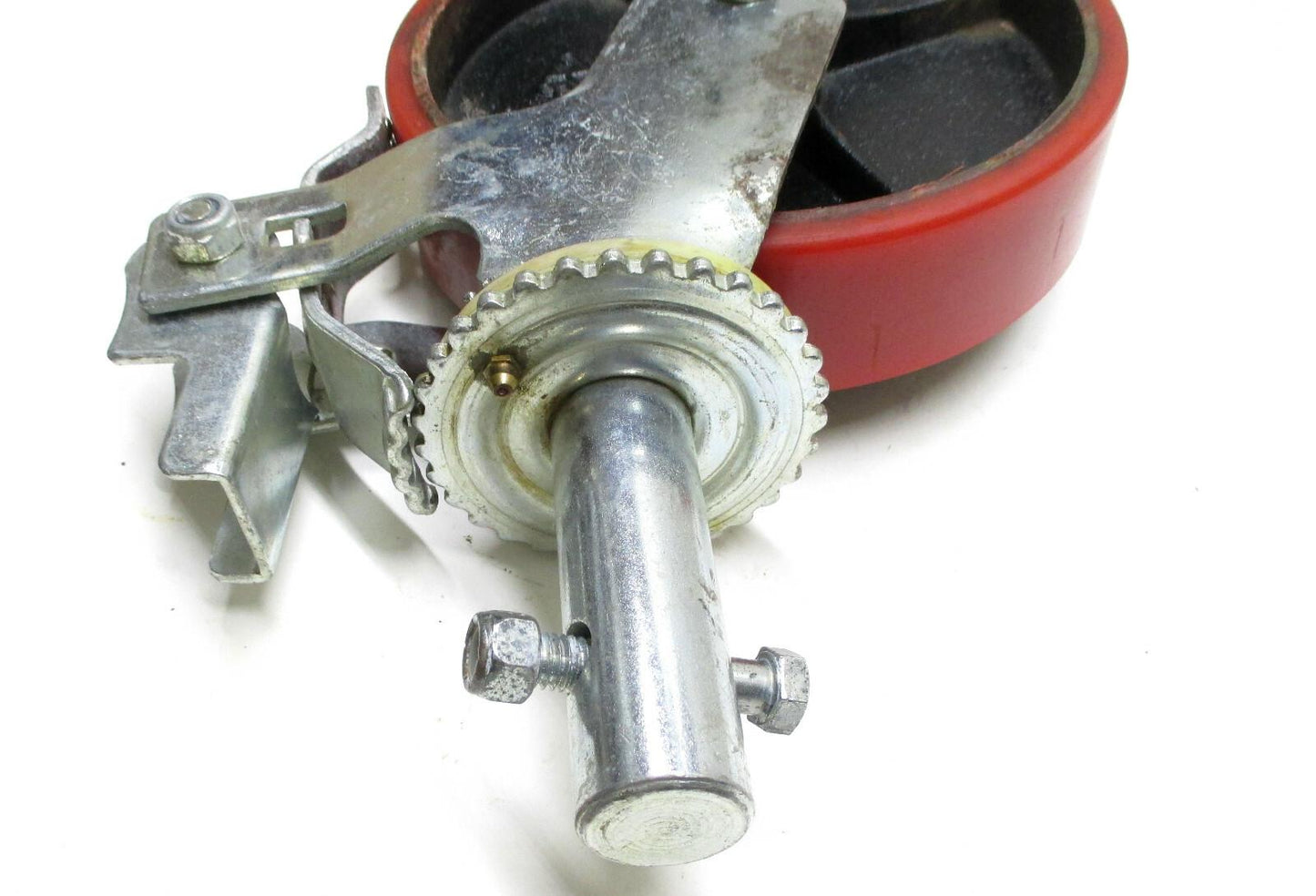 1 EA. 8" x 2" Urethane / Steel Swivel Caster W/ Brake B&B Pipe MFG NOS
