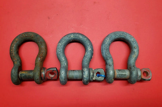 LOT OF 3 ea. Crosby 3/4" Screw Pin Shackles 4-3/4 ton G-209 S-209 1018491