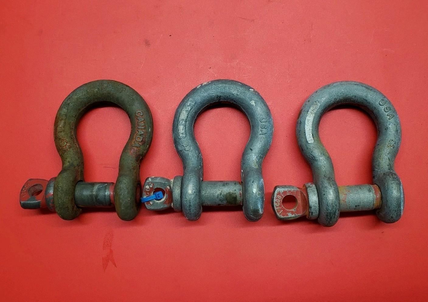 LOT OF 3 ea. Crosby 3/4" Screw Pin Shackles 4-3/4 ton G-209 S-209 1018491