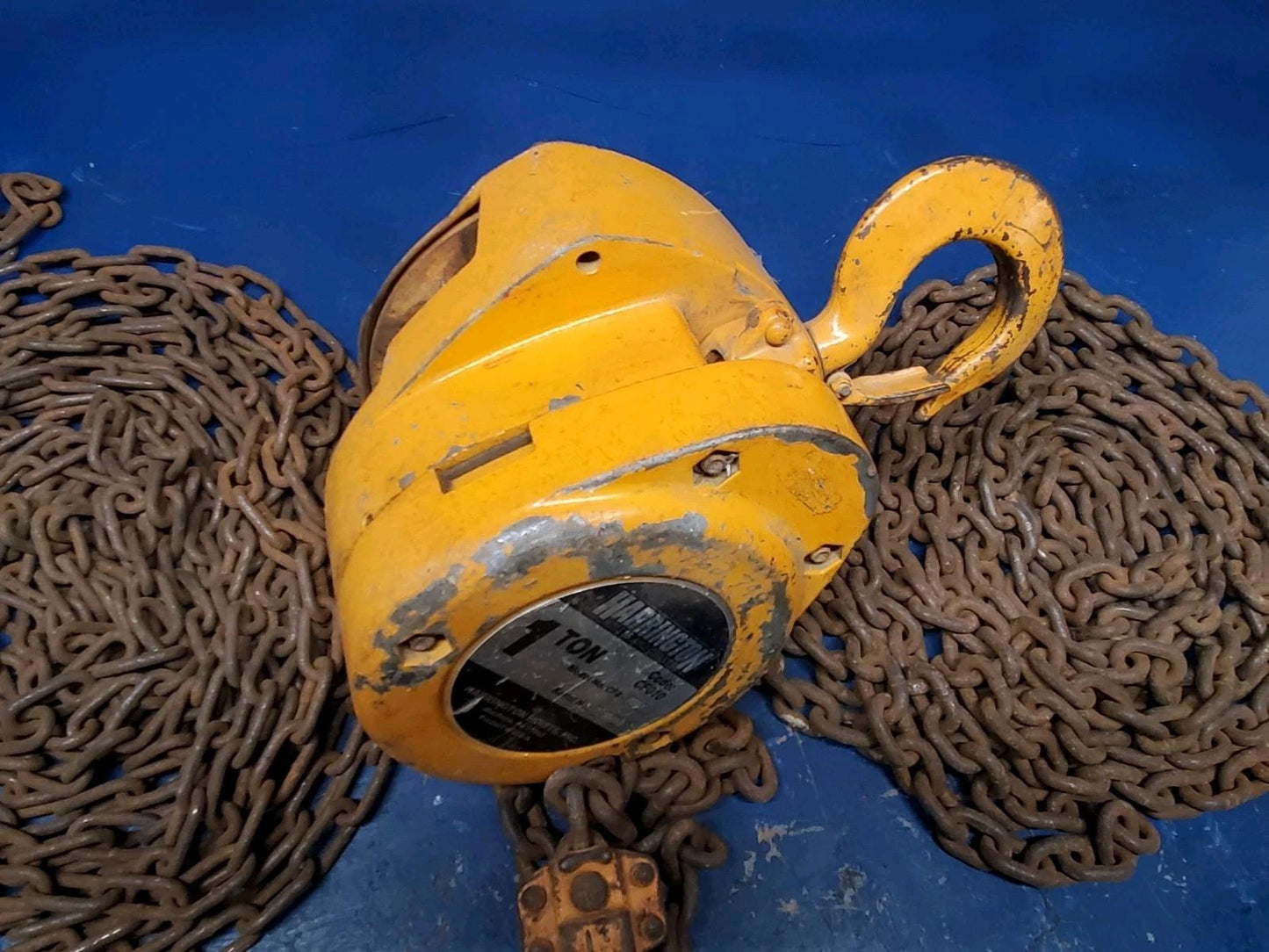 Harrington 1 Ton Chain Hoist 20' Lift & 20' Pull Chain CF010-20 S/N F116663