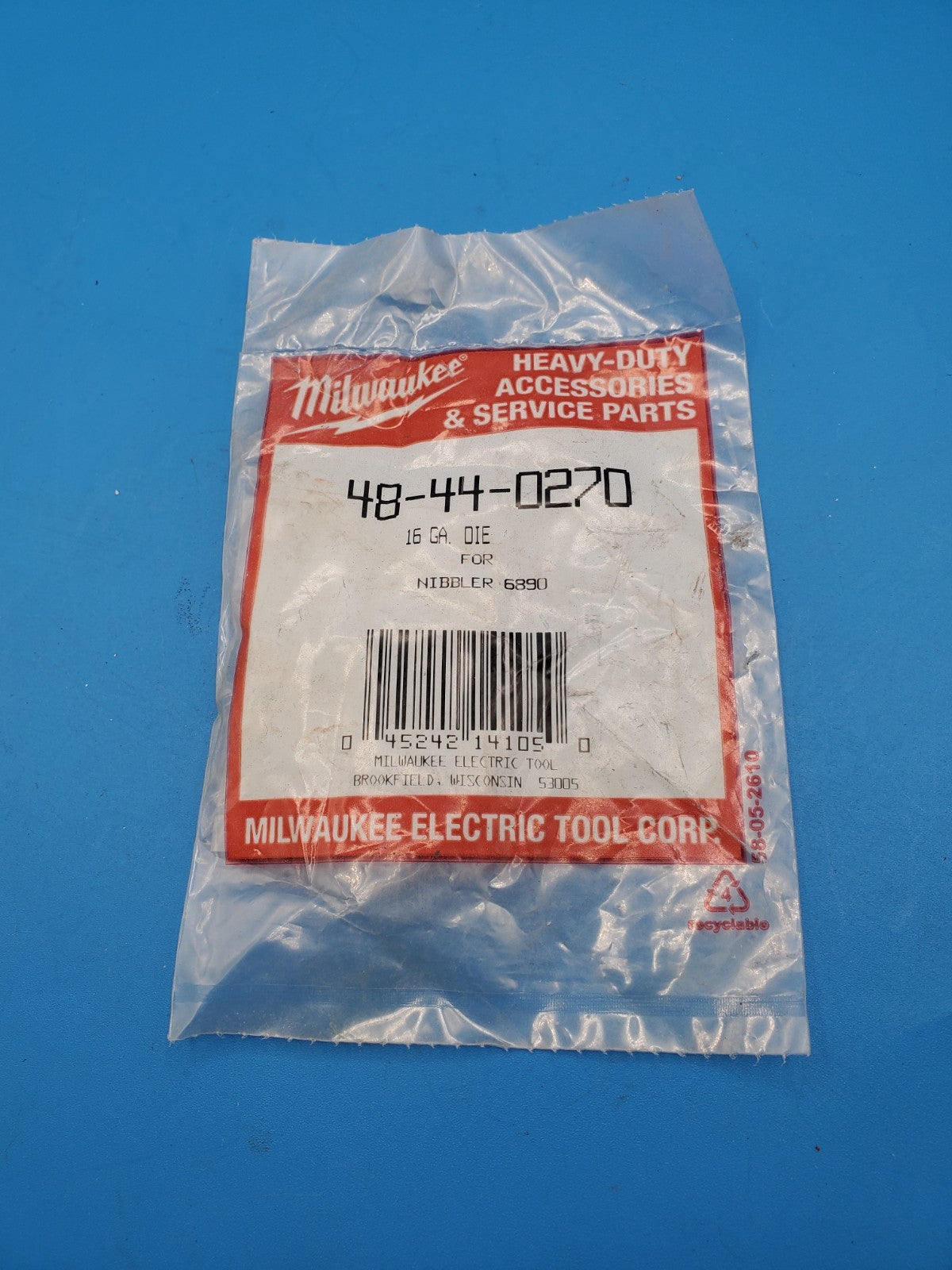 Milwaukee 48-44-0270 16 Gauge Replacement Die for Milwaukee Nibbler 6890