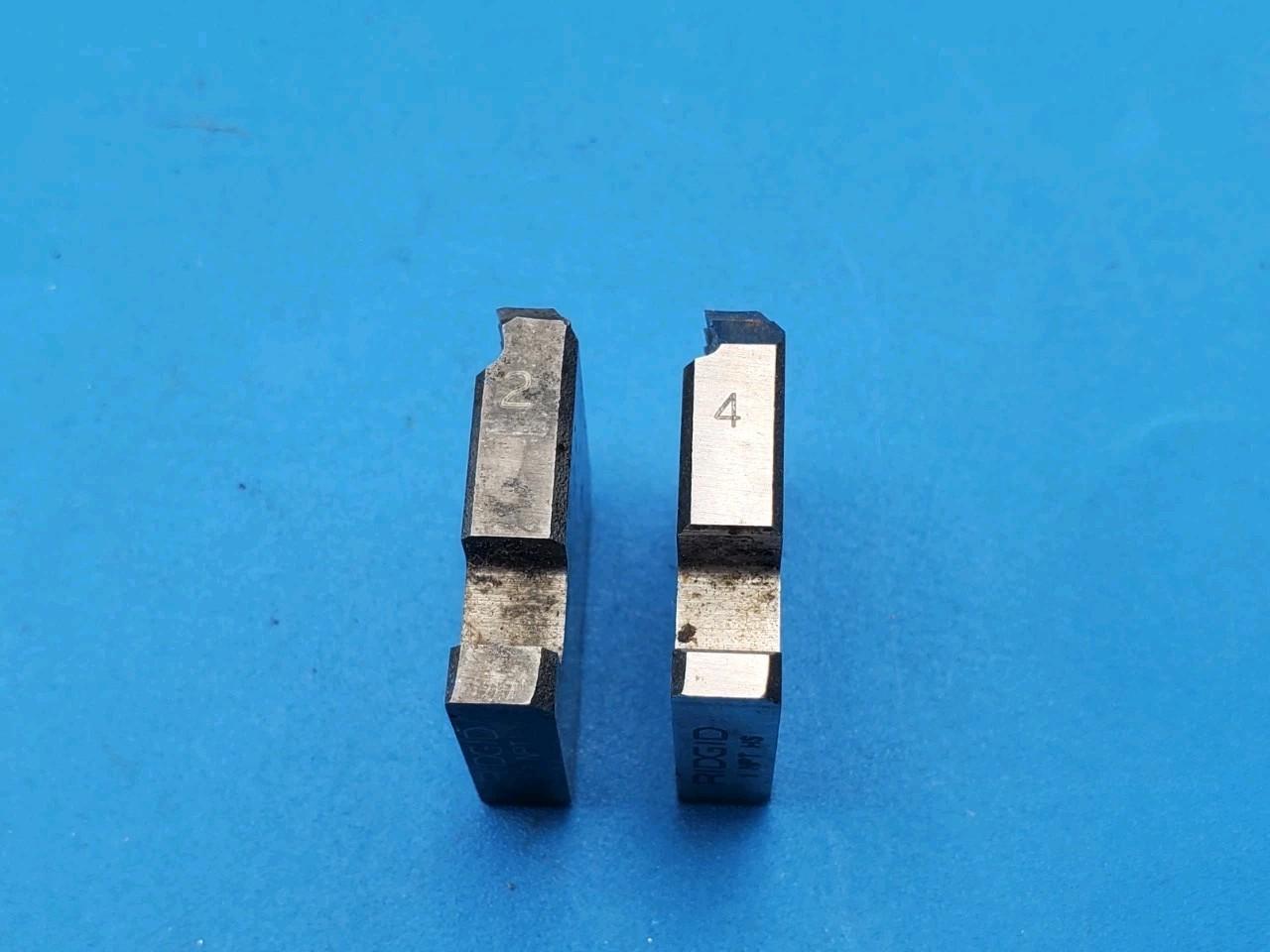 LOT OF 2 PCS RIDGID PIPE THREADING DIES 1" NPT HS 12R #2 & #4