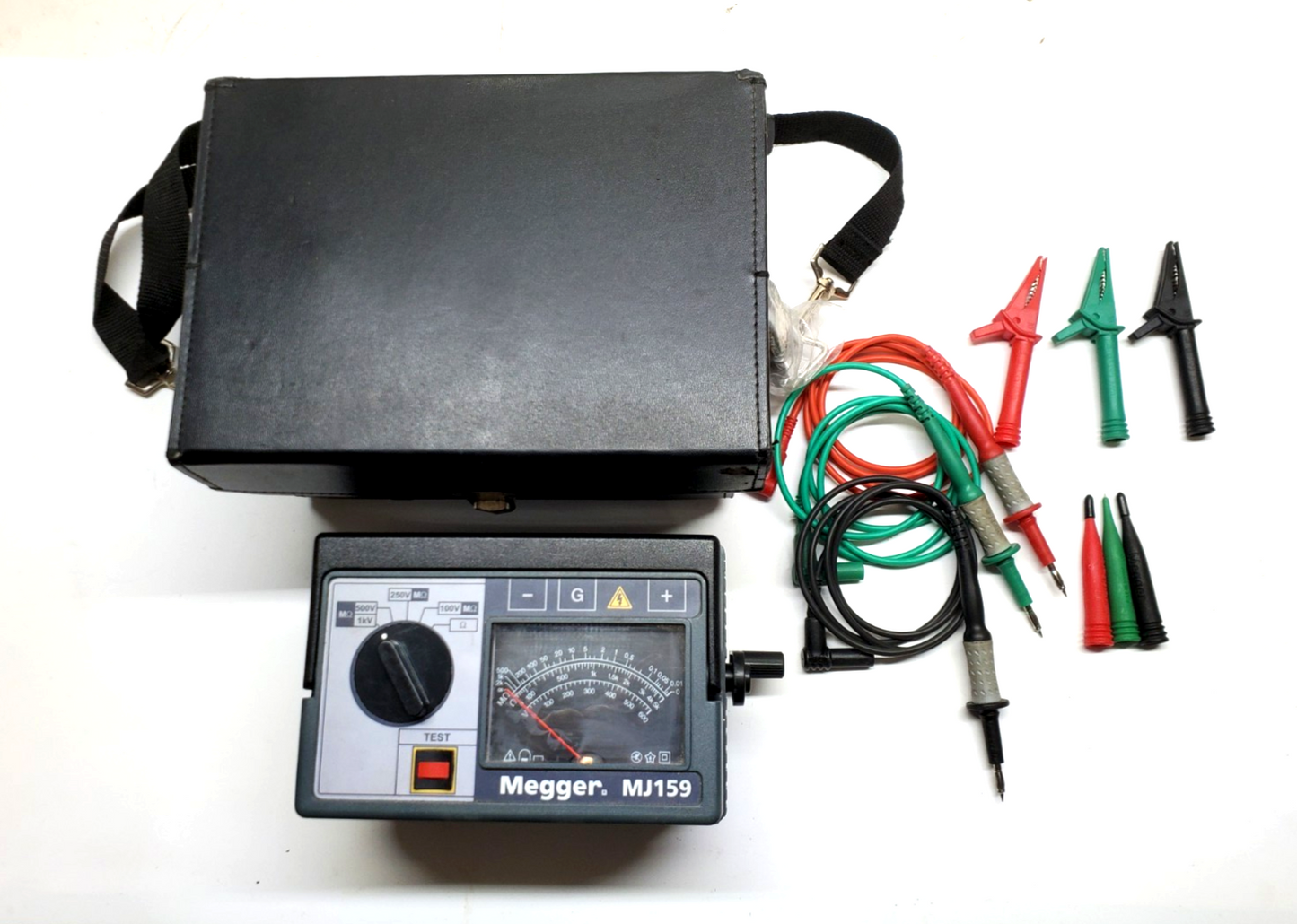 MEGGER MJ159 Insulation Tester w/ Case, Leads & 2019/2020 Prior Cal. Tag 212159