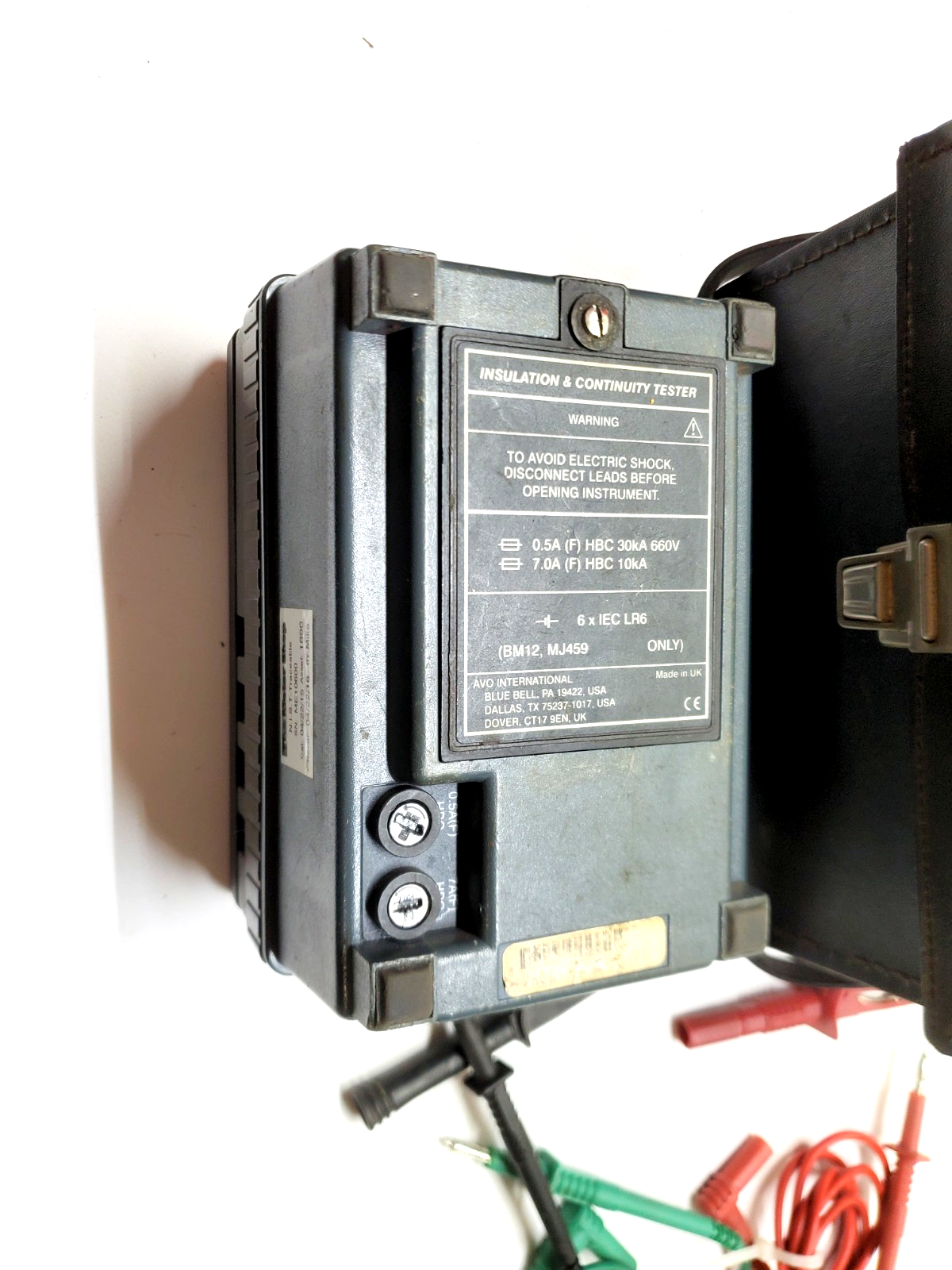 MEGGER MJ459 Insulation Tester w/ Case, Leads 212459 Battery Operated