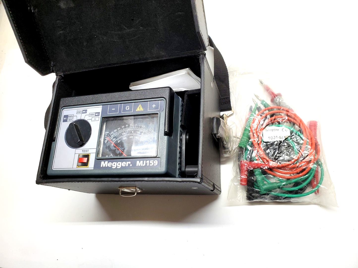 MEGGER MJ159 Insulation Tester w/ Case, Leads & 2019/2020 Prior Cal. Tag 212159