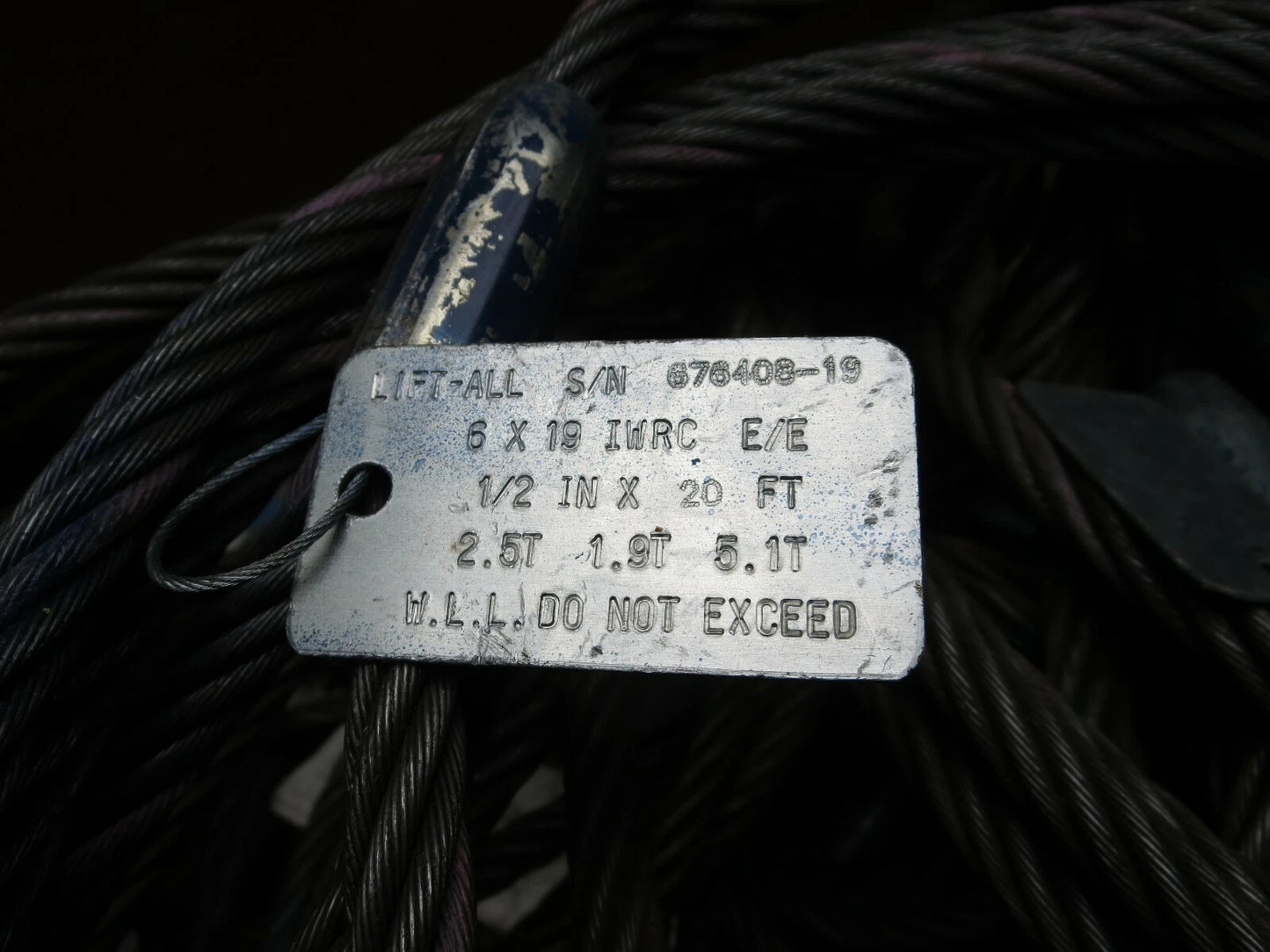 Wire Rope Slings 1/2 &amp; 5/8" Large LOT of 43 Lift-All Chokers Domestic USA Made