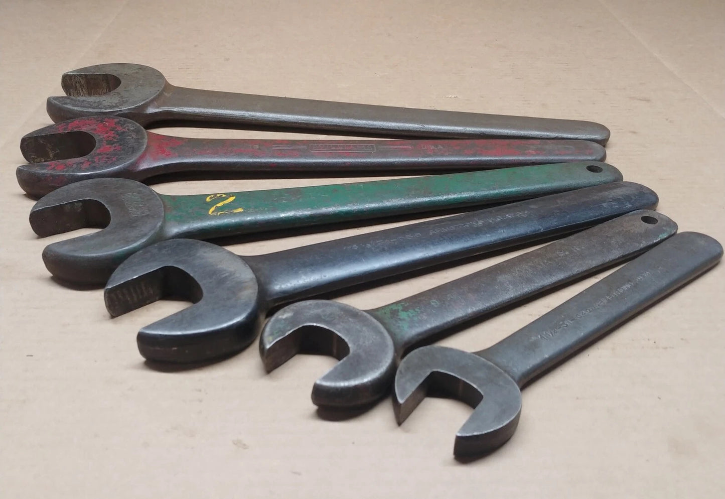 Set of 6 PCS Open End Williams Armstrong Engineer Wrenches 1-1/4 to 2-3/8 in USA