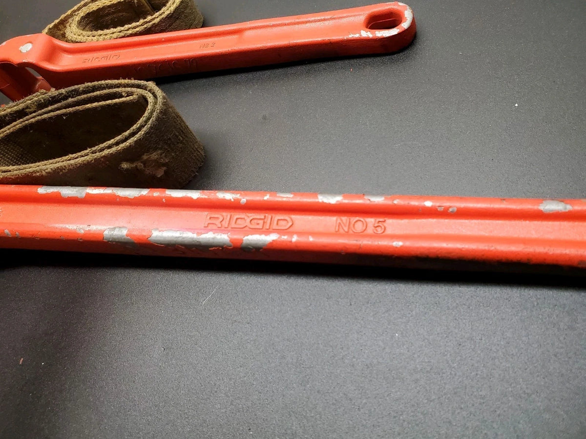 RIDGID no. 2 And no. 5 Strap Wrench Set Made In USA