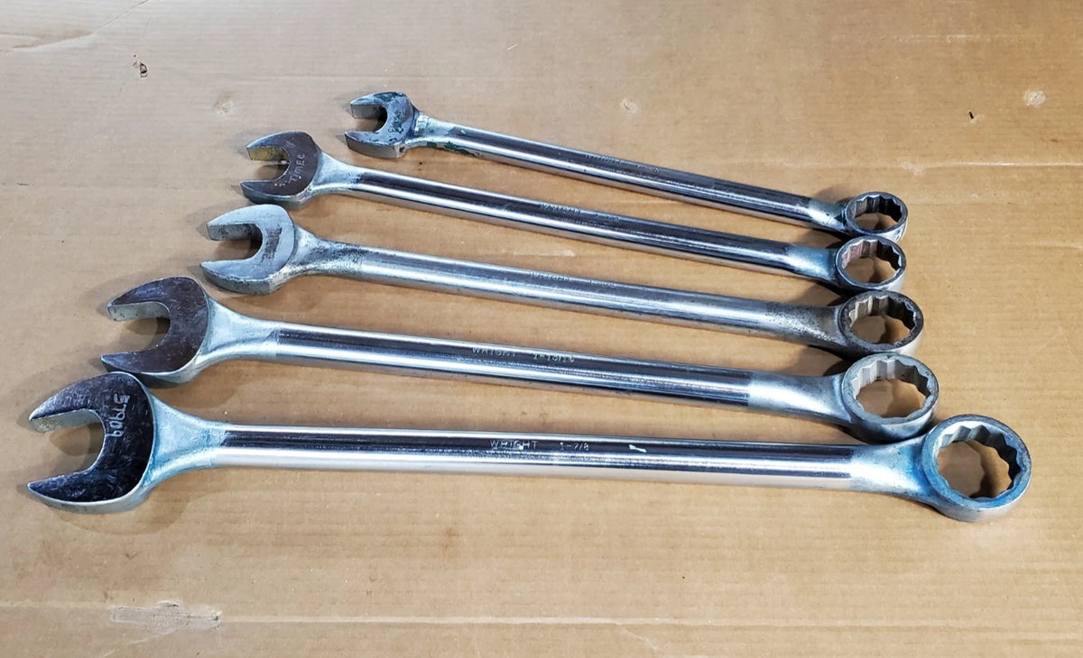 Wright Tool Combination Wrench 5 Piece Shop Set 1-3/8 to 1-7/8 in USA