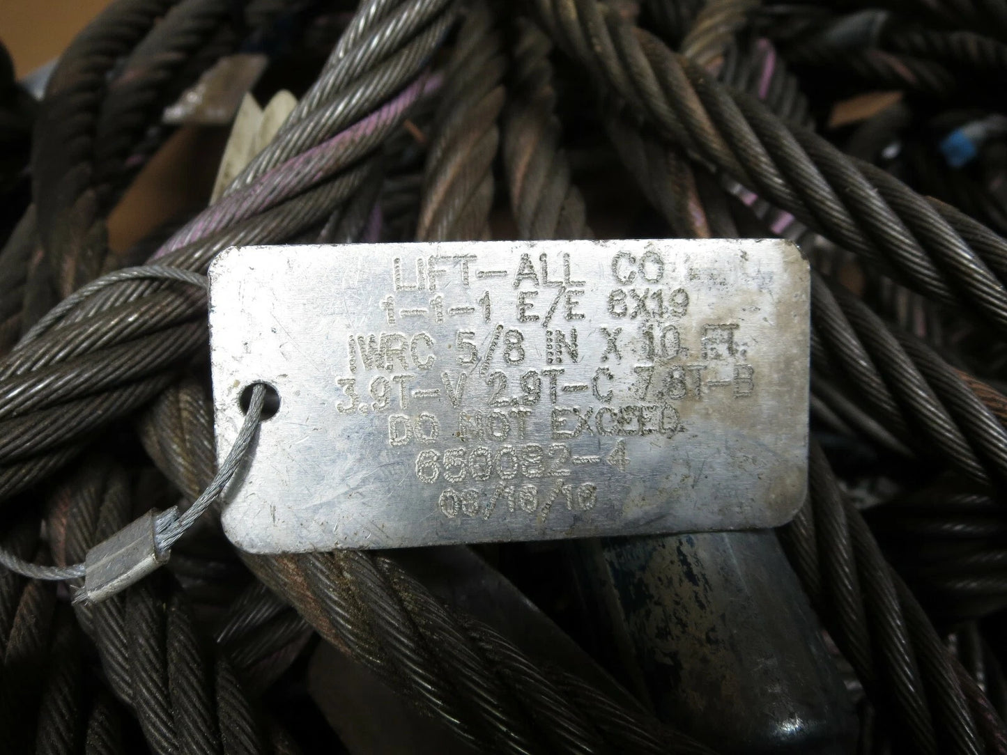 Wire Rope Slings 1/2 &amp; 5/8" Large LOT of 43 Lift-All Chokers Domestic USA Made