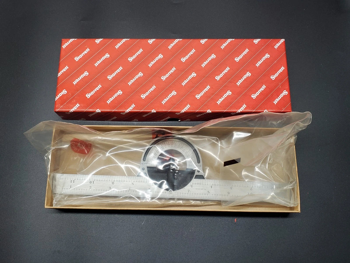 Starrett 12 in. Protractor 12-12-4R 0-180 Deg p/n 50103 Made in USA