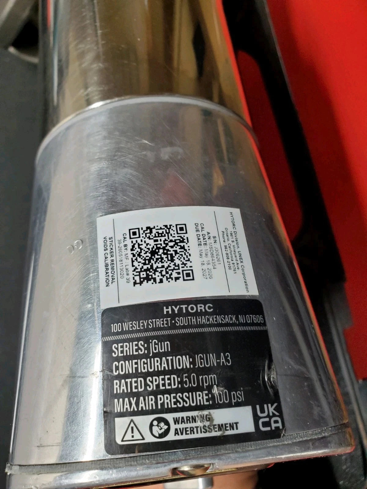 Hytorc JGUN-A3-SP Pneumatic Torque Gun Wrench 1 in. Dr W/ 2026-2027 CAL.